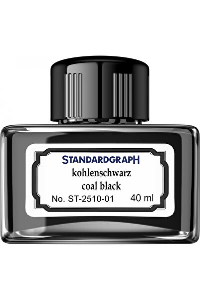 Standardgraph Flacon de cerneală cu suport pentru pix, negru permanent, 40 ml...