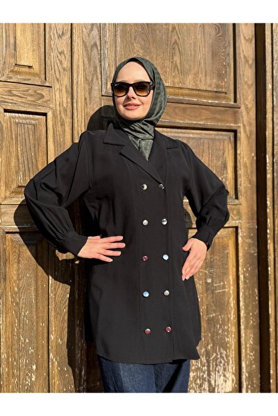 vikitekno Women's Premium Quality Double-Breasted Tunic