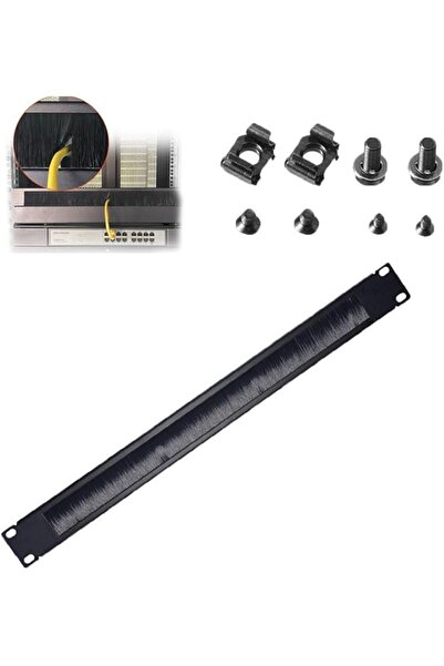 The Bros لوحة إدارة كابلات قابلة للفك والتركيب على رف 1U مع فرشاة لدخول الكاب...