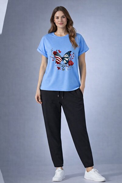 orwen life est. 2022 Butterfly Rose Printed Women'S/Girls' T-Shirt Tracksuit ...