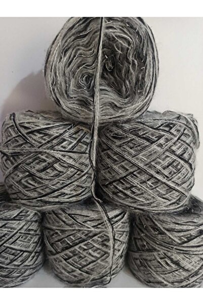 İPEK YÜN İPLİK DÜNYASI Ангора пряжа 2 нитки (світло-сіра) мерсеризована (чорн...