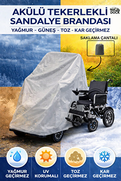 Dock TEKERLEKLİ SANDALYE GRİ KORUMA ÖRTÜSÜ (4 MEVSİM)