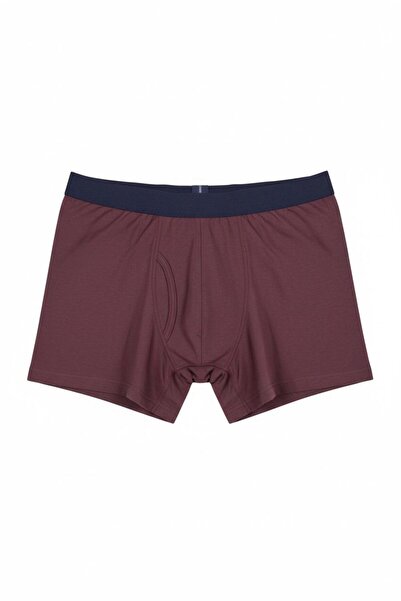 Five Pocket Düz Renk Erkek Tekli Boxer Bordo