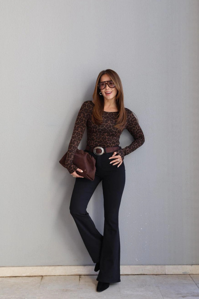 Purple by Banu Black Spanish Leg Jeans Trousers