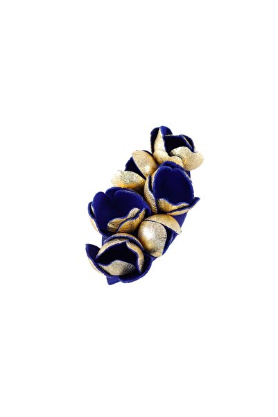 HAIArt Blossom Brooch - Gold + Royal Blue