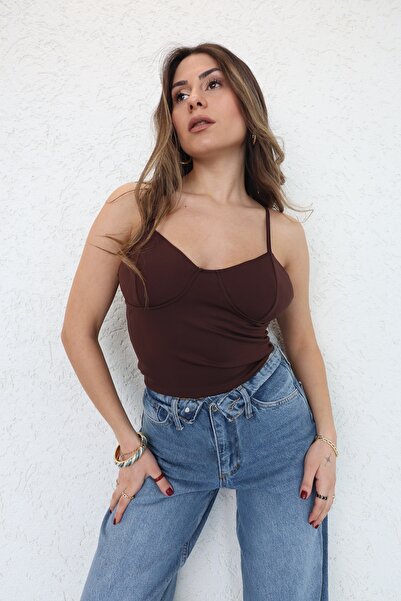 roza butik Gloplu Askılı Dalgıç Crop