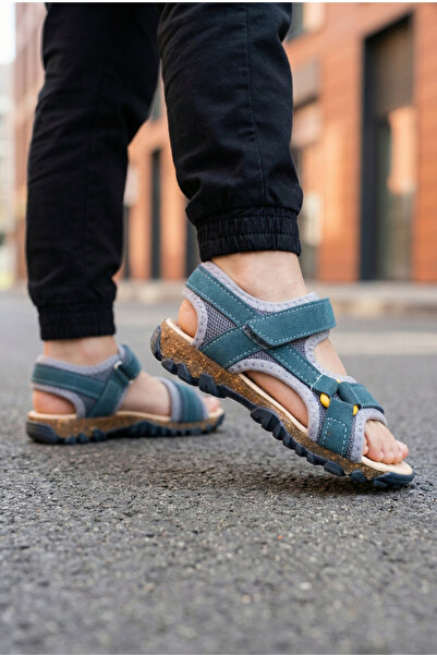 Moda Lime Boys' Sandals, Open Front, Easy to Wear, Velcro, Orthopedic Sole, F...