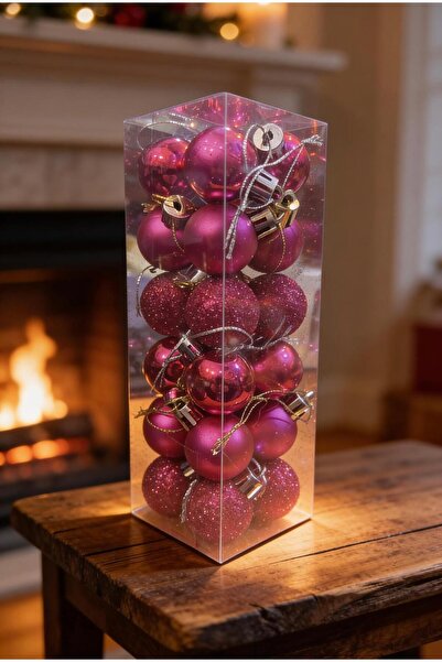 PARTİ SEPETİ Globuri pentru bradul de Crăciun, set de 24, 3cm