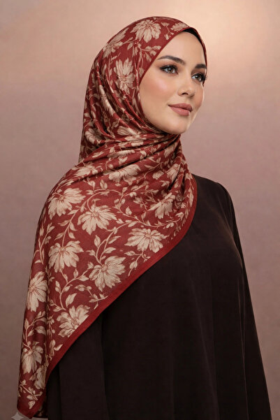 Mavi İpek Burgundy Series Soft Cotton Shawl D1