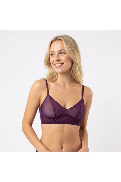 BONBON Women's Tulle Transparent Wireless Bra Bb2050