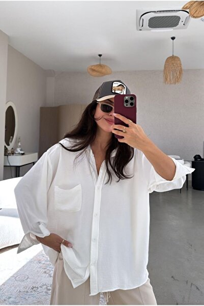 eBaa fashıon OVERSİZE CEPLİ GÖMLEK
