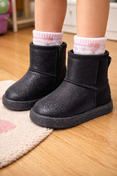 HARLİ IŞIKLI İÇİ KÜRKLÜ SİMLİ KIZ ÇOCUK BOT