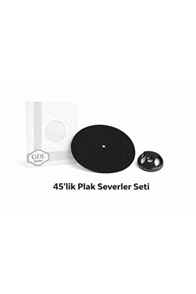 GDL Retro 45’lik Plak Severler Seti – 45'lik Plak Adaptörü + 45'lik Plak Kılı...