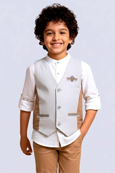 Alesaei-mondo tondo (Boys' white shirt with vest 4168)