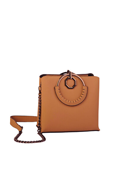 Nas Bag Women's Crossbody Bag with Chain - Stylish Bag - Tan