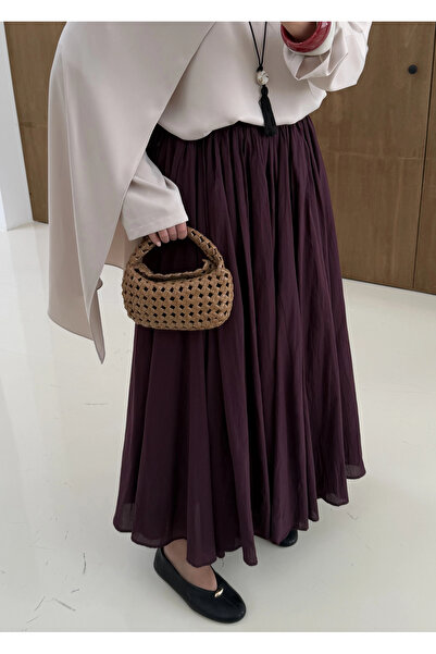 MODA AKSA 3002 SIK PİLE ASTARLI PAMUK VUAL ETEK mürdüm