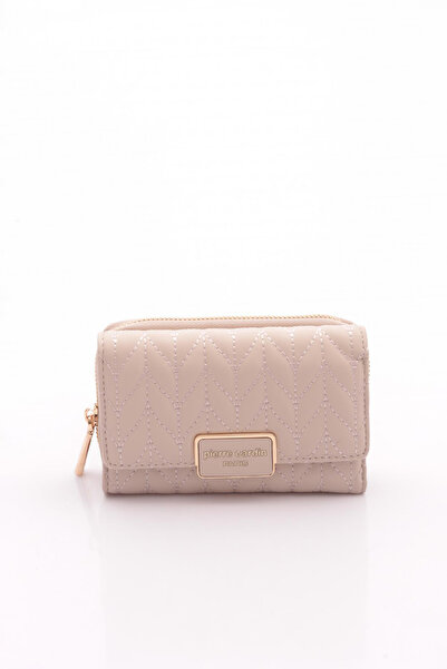 Pierre Cardin 06Pc24K7022 Women's Wallet Beige Quilted