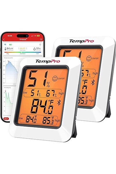 OEM Termometru, higrometru digital TempPro TP350, set de 2, monitorizare Blue...