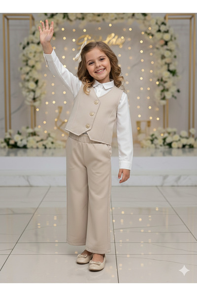 tinytrends Vestă și pantaloni pentru fete, set din 2 piese, combinație pentru...