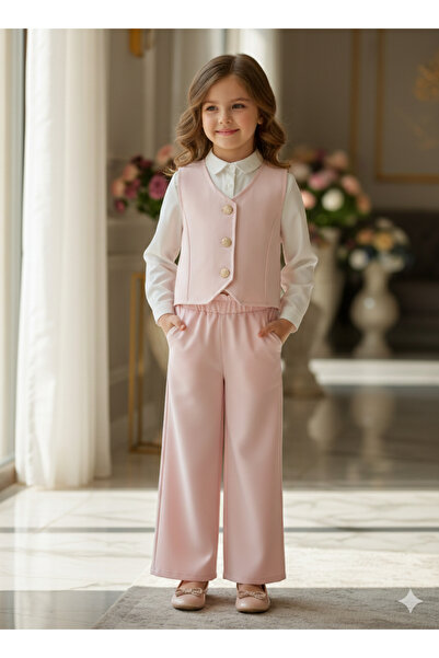 tinytrends Vestă și pantaloni pentru fete, set din 2 piese, combinație pentru...