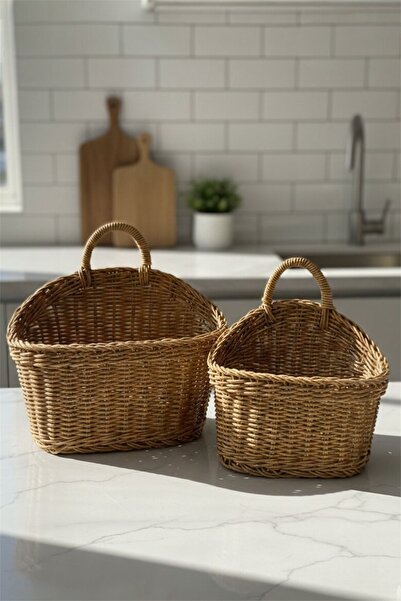 Bayev Αγαπημένο 9154 Σετ 2 τεμαχίων από ρατάν, κρεμαστή γλάστρα, ψάθινη διακο...