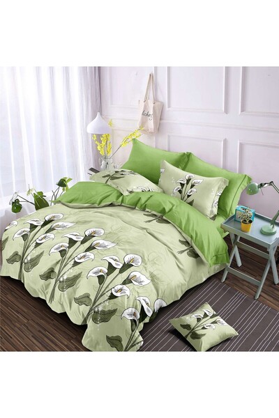 Pucioasa Double Duvet Cover Set , sulphurous, satin Cotton , 6 pieces