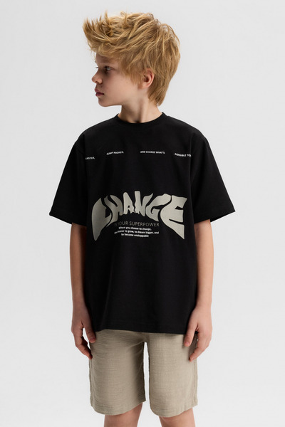 NK Μπλουζάκι για αγόρια Superpover 8-14 ετών Μαύρο