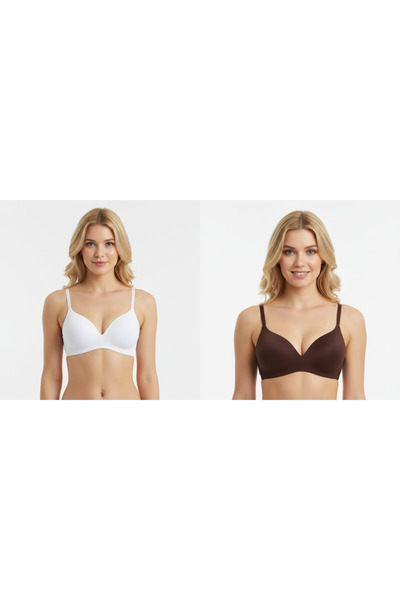 BONBON Women's Soft Bra Without Underwire with Cups 2-Pack Bra Bb2323