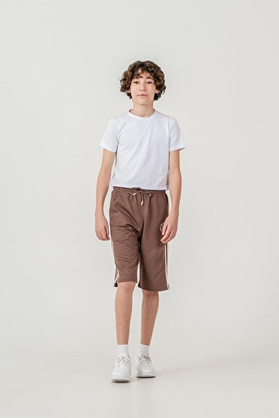 Mışıl Kids Αγορίστικα σορτς New York State College με στάμπα και ρίγες στα πλ...