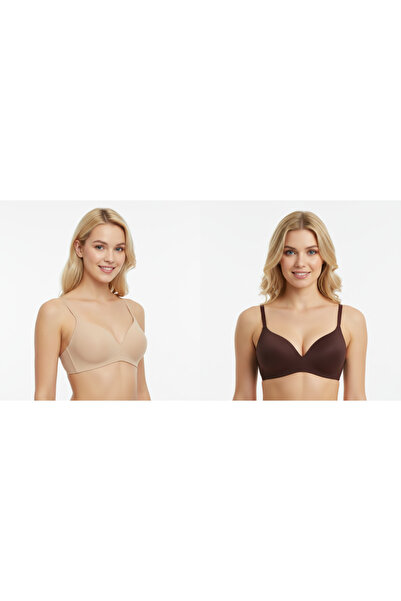 BONBON Women's Soft Bra Without Underwire with Cups 2-Pack Bra Bb2323