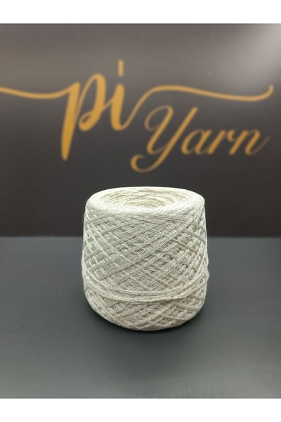 Pİ Yarn Glittery Viscose Cream Hand Knitting Yarn 500Gr 50% Glitter 50% Viscose
