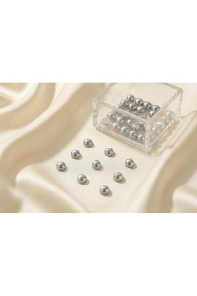 BEİLYS COSMETİCS & ACCESSORY Mărgele acrilice argintii de 6 mm - 100 bucăți p...