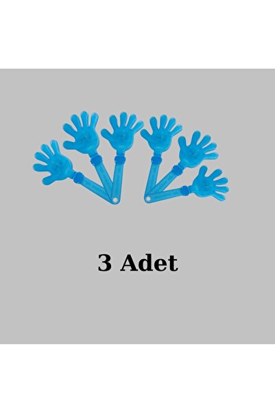 Nostaljik Lezzetler Mavi Renkli Işıklı El Şaklatıcı 3 Adet Işıklı El Figürlü