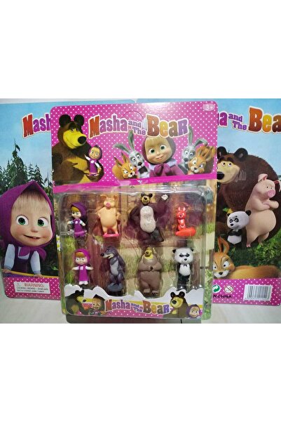 Natavanbutık مجموعة شخصيات مغامرات ماشا والدب الكبير وأصدقاء الغابة، 8 قطع