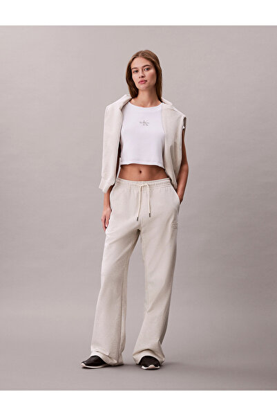 Calvin Klein Kabartma Monologo Terry Cloth Women's Gray Sweatpants Lv047F206G...