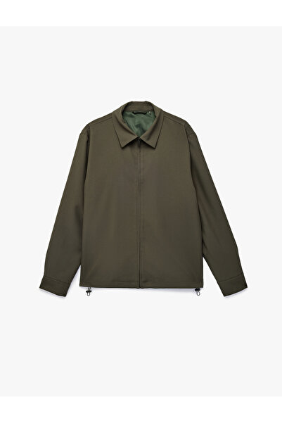 Koton Regular Fit Long Sleeve Pocket Shirt Collar Zipper Sports Jacket