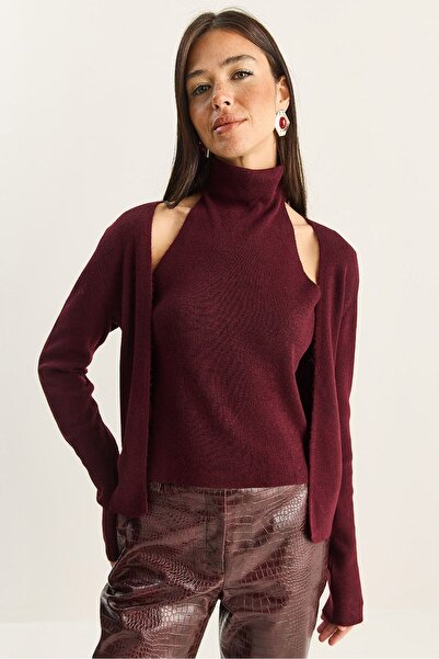 Hiccup Ribbed high-neck blouse with half-length cutout