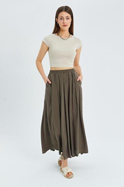 Hiccup Mixray high-waisted long skirt with pockets