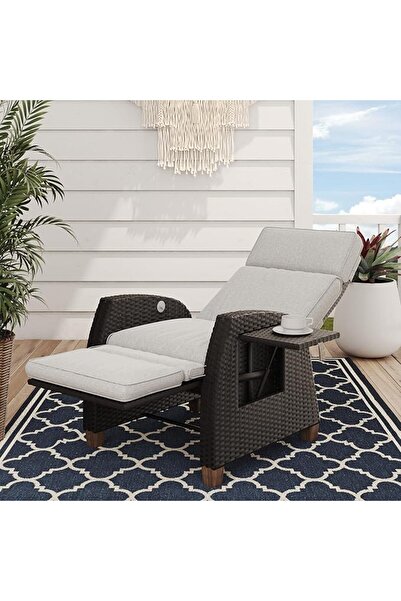 OEM Foldable sun lounger, Grand Patio made of synthetic rattan, adjustable ba...