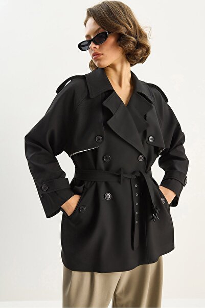Hiccup LUCCI Cotton blend midi trench coat with button closure