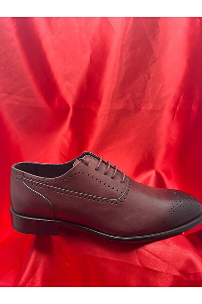 VEYİS USTA Genuine Leather Genuine Leather Claret Red Classic Shoes
