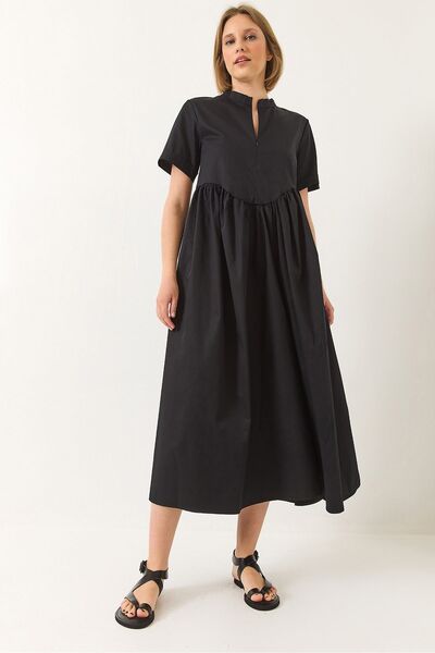 Hiccup LUCCI midi dress with tiptip collar and ruffles