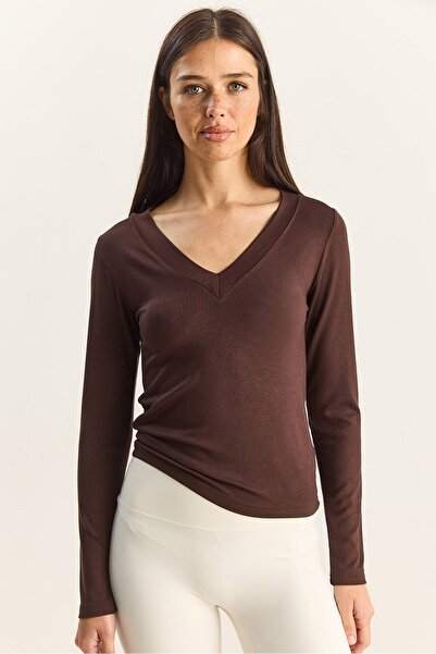 Hiccup LUCCI long-sleeved V-neck blouse