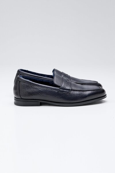 Doucals Lacivert Deri Penny Loafer