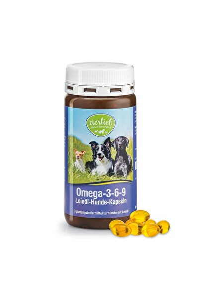 sanct bernhard Capsule cu omega 3-6-9 ulei de in pentru caini 180 buc