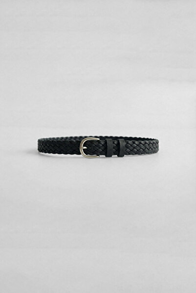 ablukaonline Men's Thin Mesh Metal Buckle Belt Black