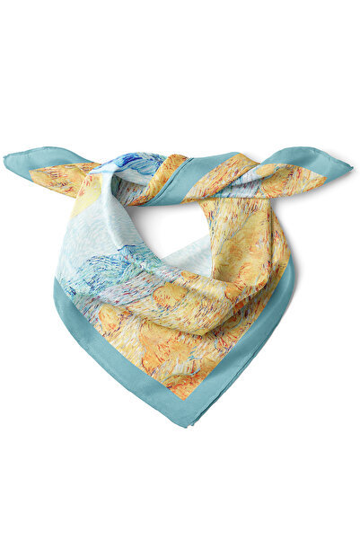 nehir eşarp Sanatsal Manzara Desen Fular Bandana 50x50 Cm