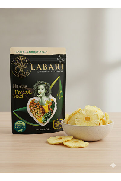 Labari شرائح فاكهة الأناناس المجففة بالتجميد 20 جرام