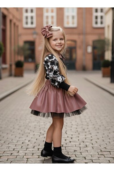 Tinypeople Girl's Festive Leather Suit, Stylish Festive Suit, Floral Suit