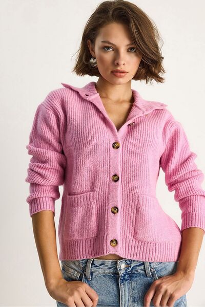 Hiccup Knitted cardigan with pockets Bianco Lucci Selanik